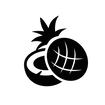 black coconut pineapple icon