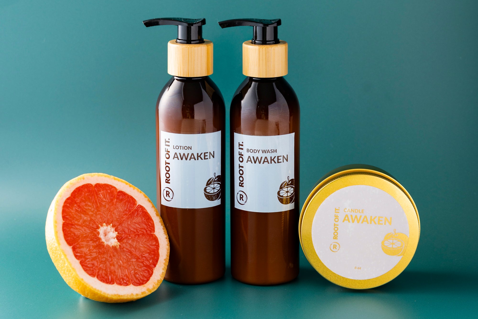 Awaken Citrus Skincare Collection with Lotion, Body wash and candle